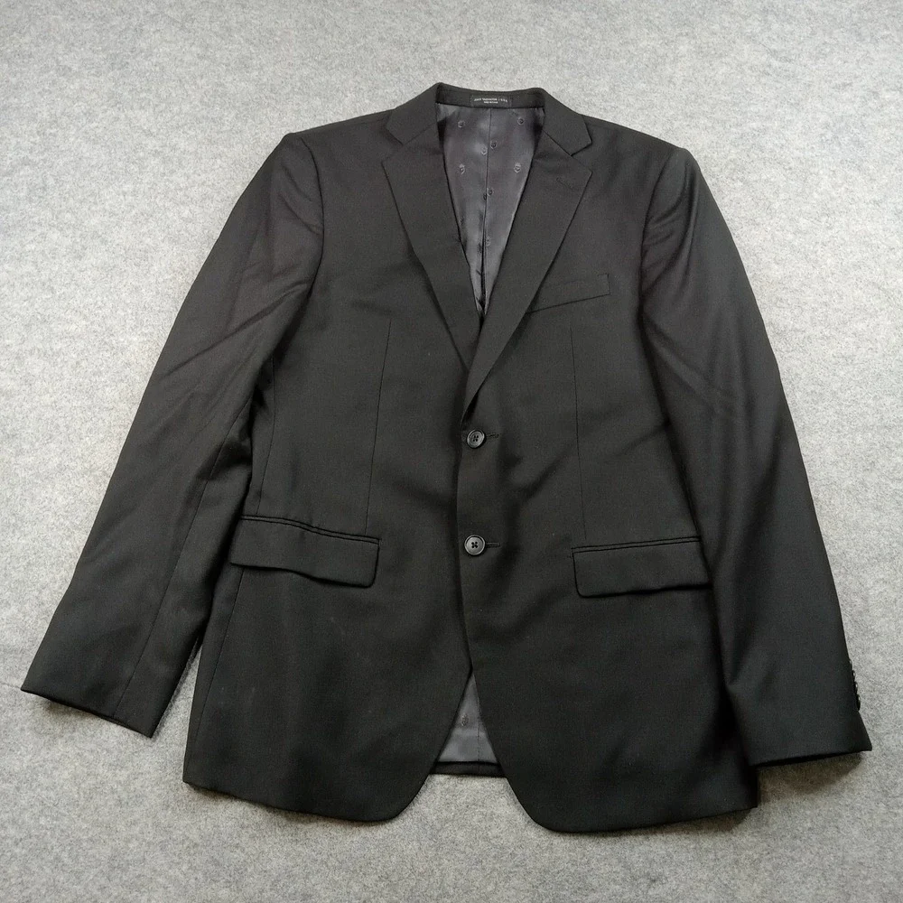 John Varvatos USA Blazer Mens 40R Black Wool‎ Blend Two Button Suit Jacket